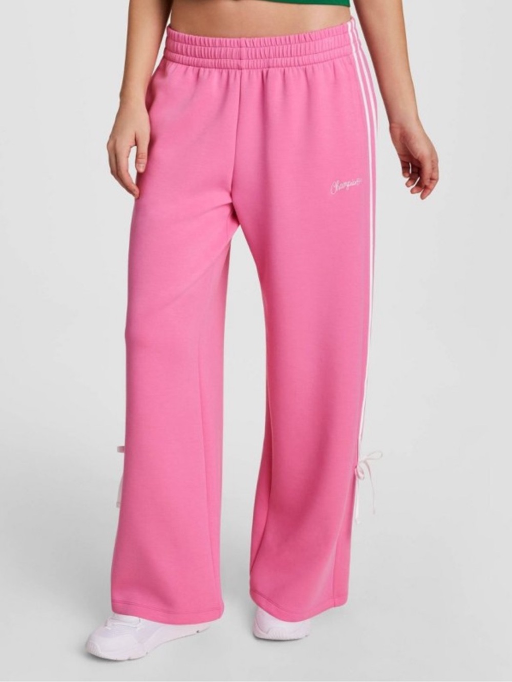 Champion Pink & White Bow Wide-Leg Track Pants